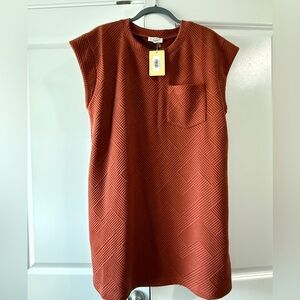 Entro Textured Rust Mini Dress